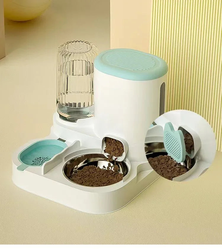 2-In-1 Automatic Pet Water Fountain Feeder For Cats