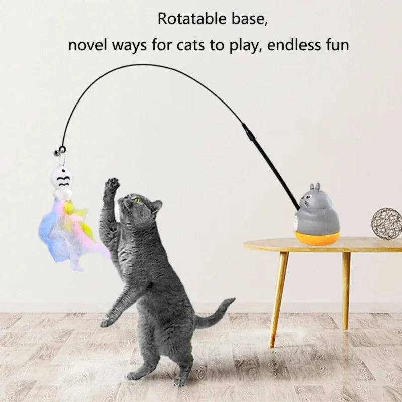 Cat Teaser Wand Toy With Feather And Bell Interactive Cat Toy