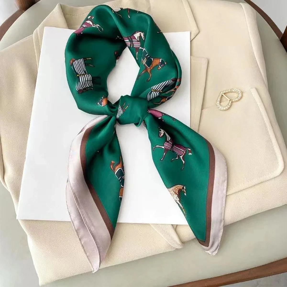 Fashion Luxury Brand 70cm Silk Square Scarf Women Satin Neck Tie Female Hair Bandana Headkerchief Shawl Wrap Hijab