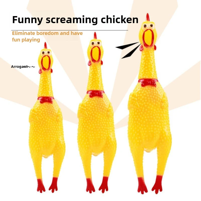 DKSTINYE Squeaky Screaming Chicken Dog Toy Squeaker Chew
