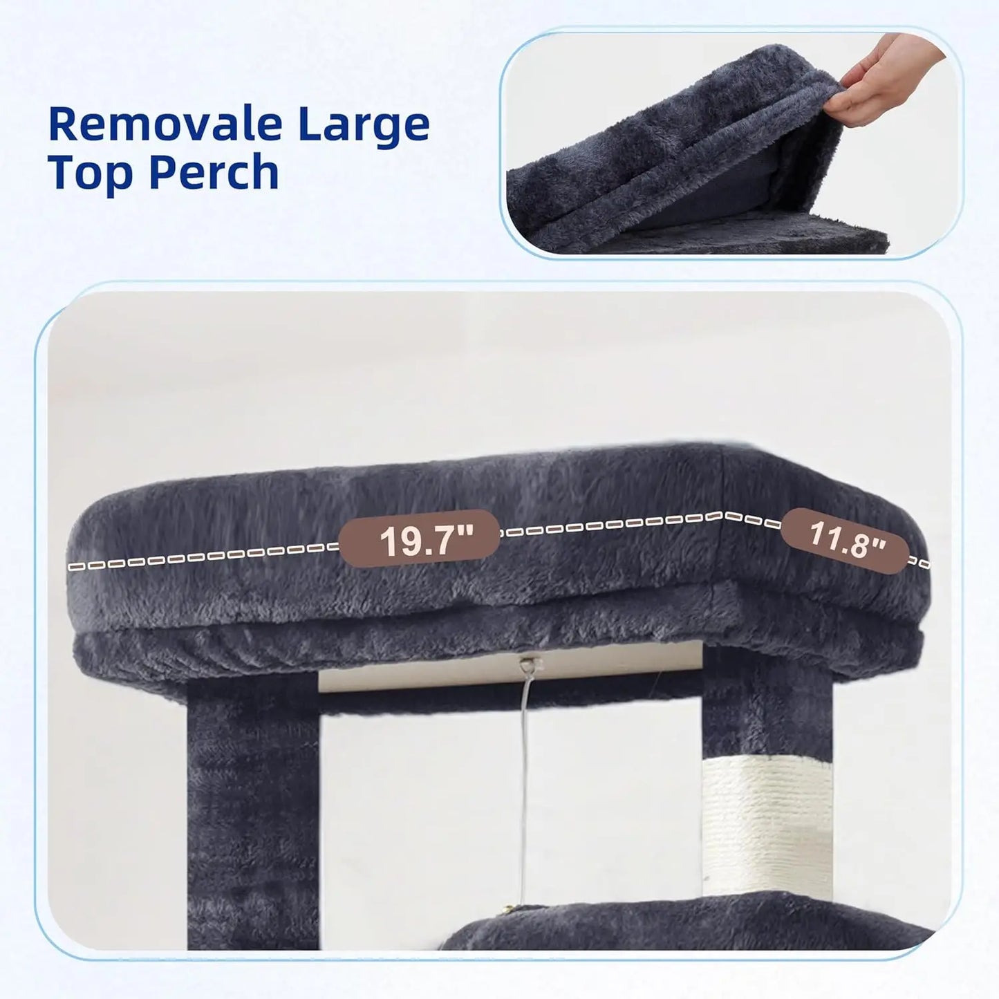 Tall Cat Tree for Large Cats with Perches and Hammock