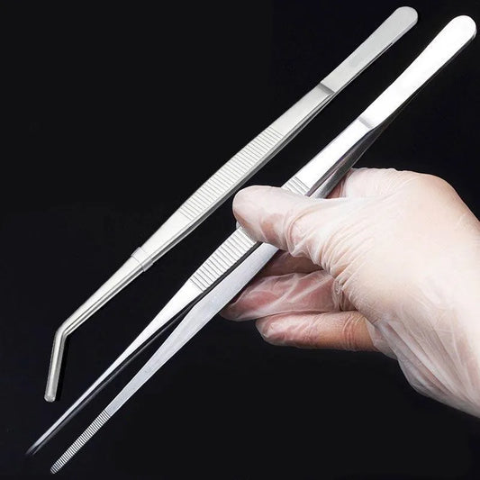 ShengmeiYu Stainless Steel Elbow Tweezers Non Slip Aquarium Forceps
