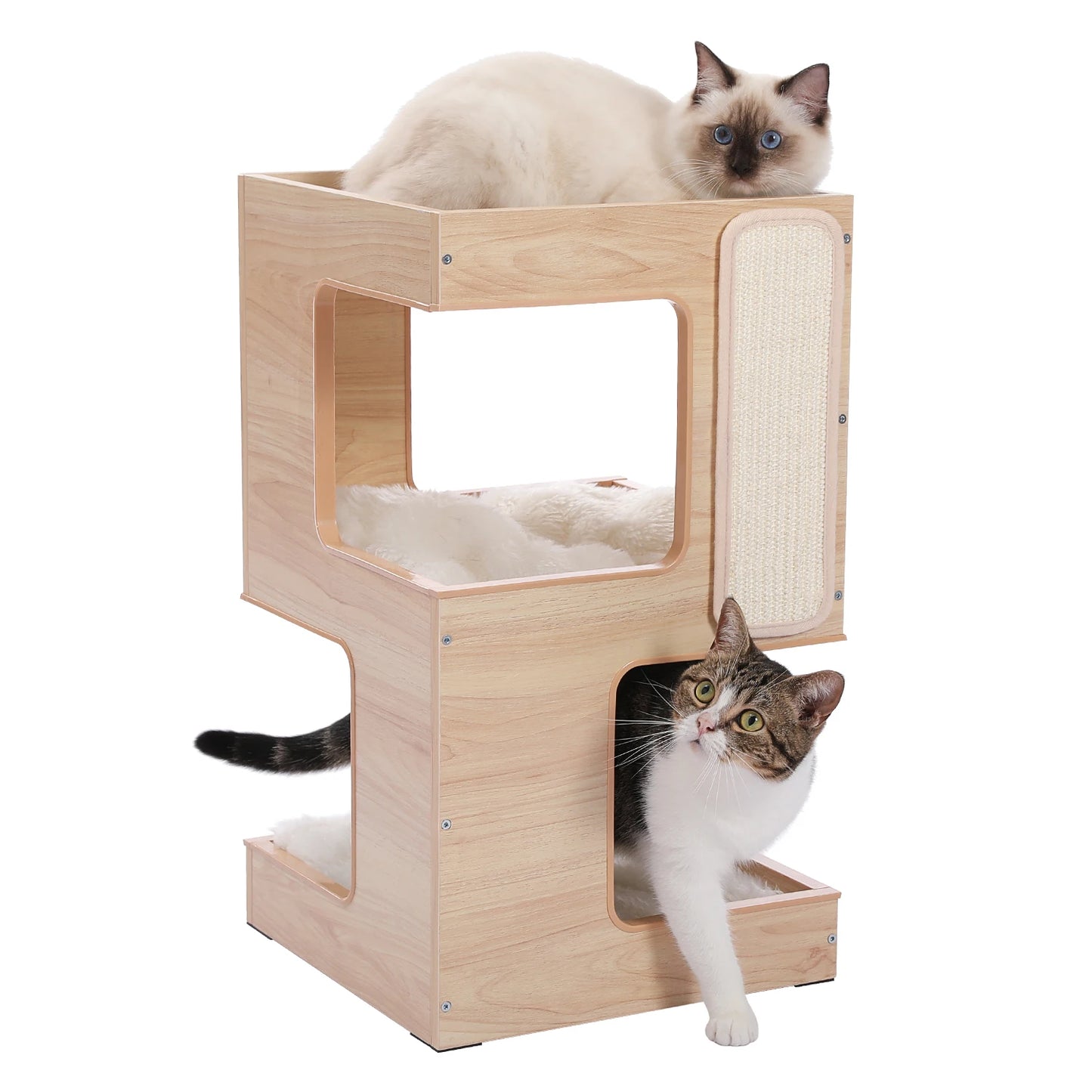 PAWZ Road Wood Cat Condo With Mats And Scratching Pad