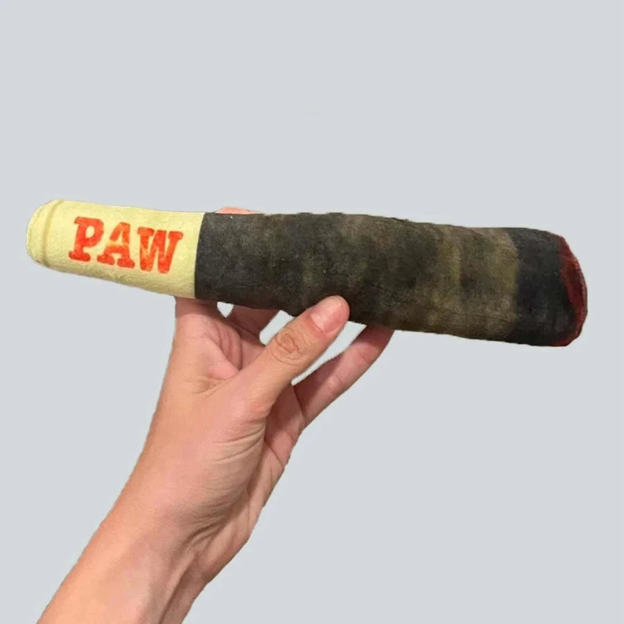 Funny Interactive Cigar Plush Dog Toy Squeaky Chew