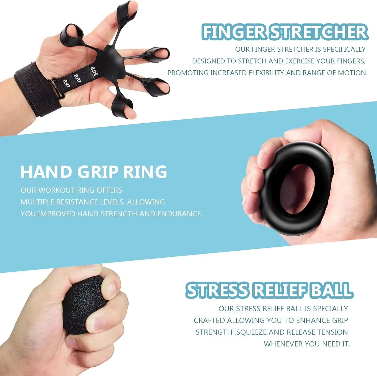 Grip Trainer Kit Strength Trainer For Muscle Building and Injury Recover Hand Rehabilitation Training Adjustable Hand Grip Sport