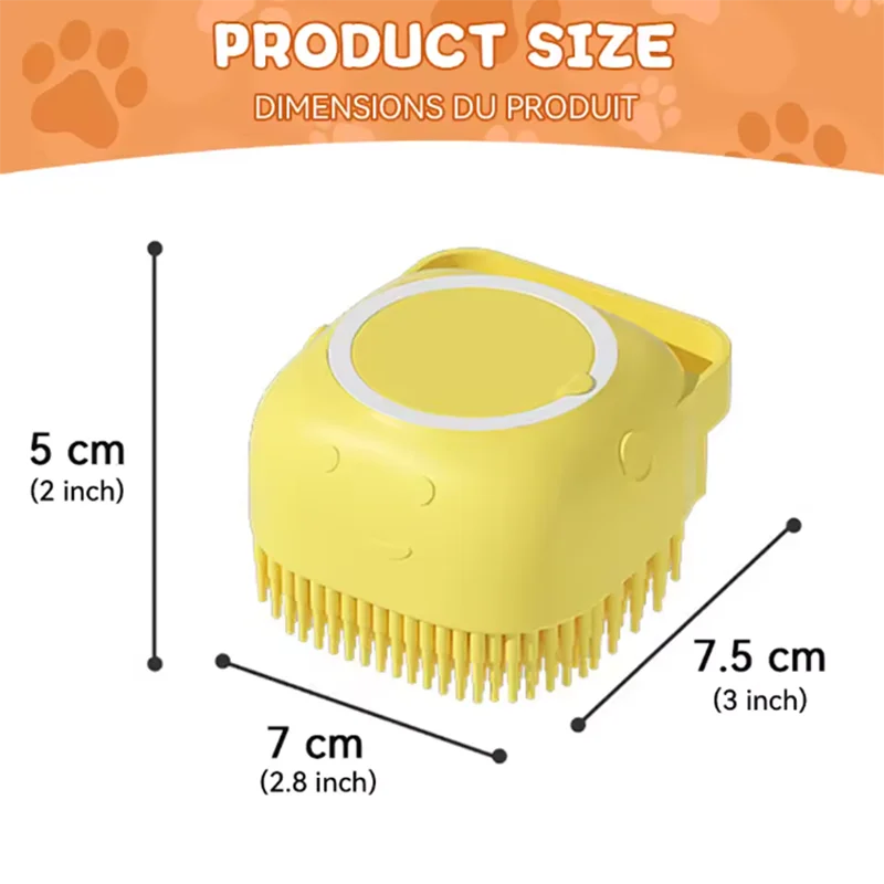 Pet Bath Massage Brush Silicone Grooming Tool For Dogs And Cats