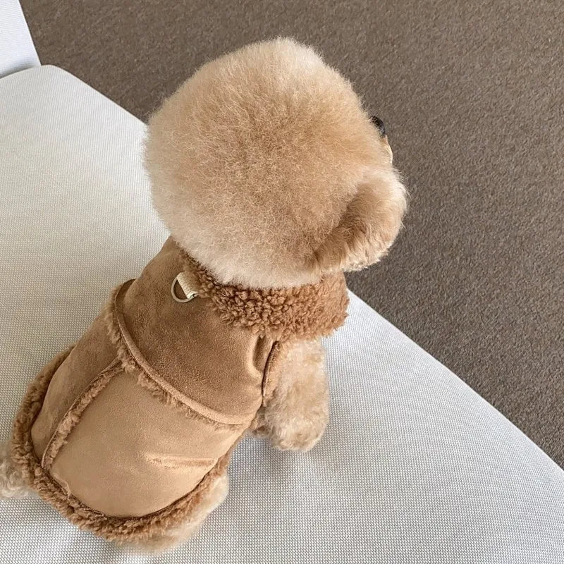 NONECN Classic Solid Dog Vest Fleece Winter Warm Coat