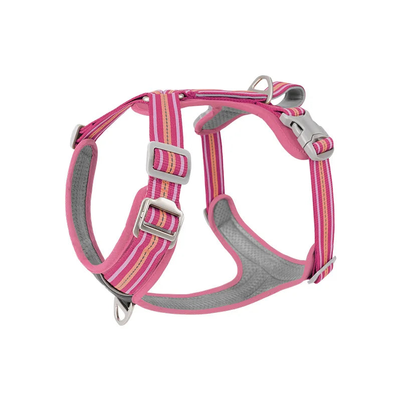 Car Safety Dog Harness with Dual Handle, Quick Release Buckle & No-Pull Design, Reflective Adjustable for All Sizes Dogs