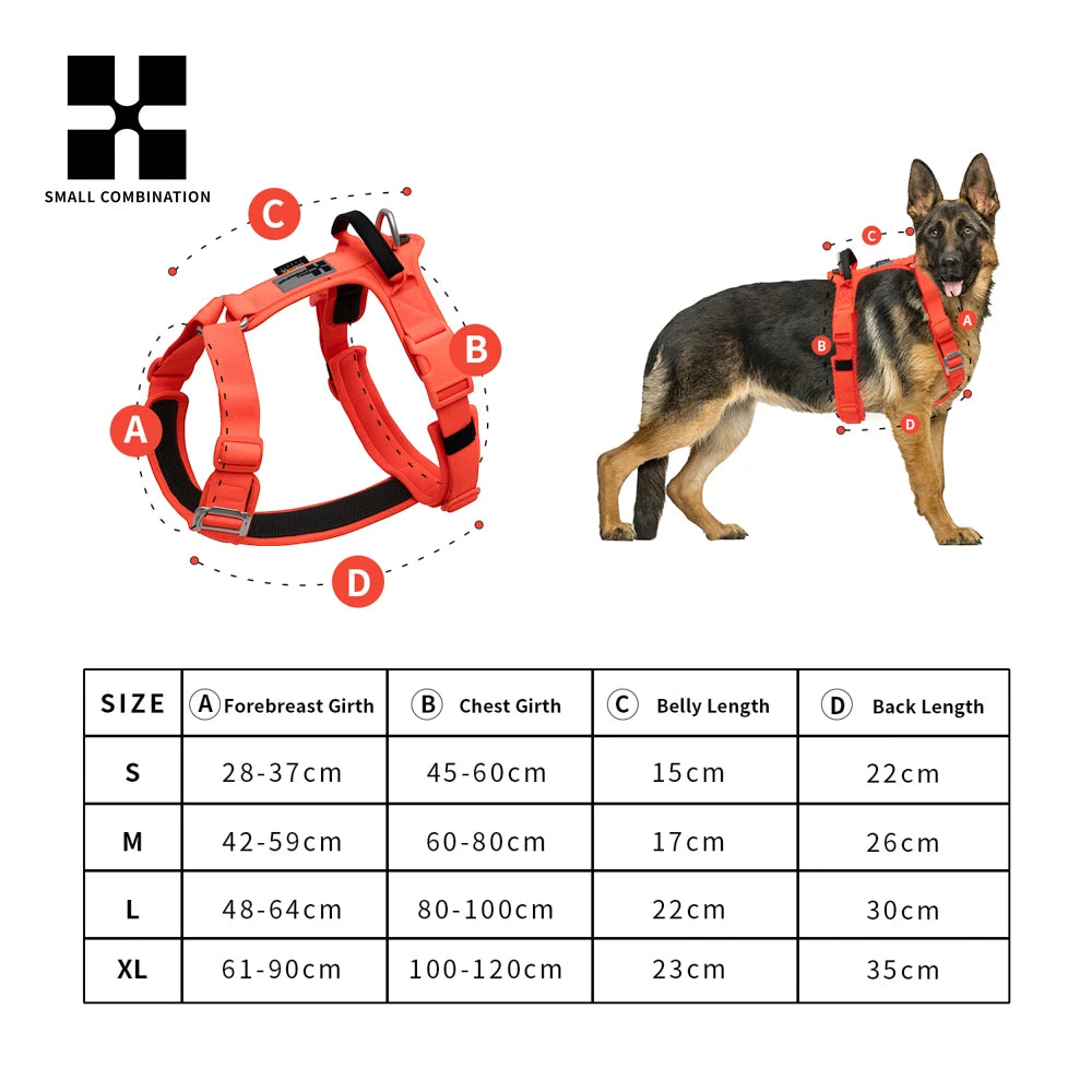 Small Combination Pet Harness No Pull Reflective Dog Vest Adjustable