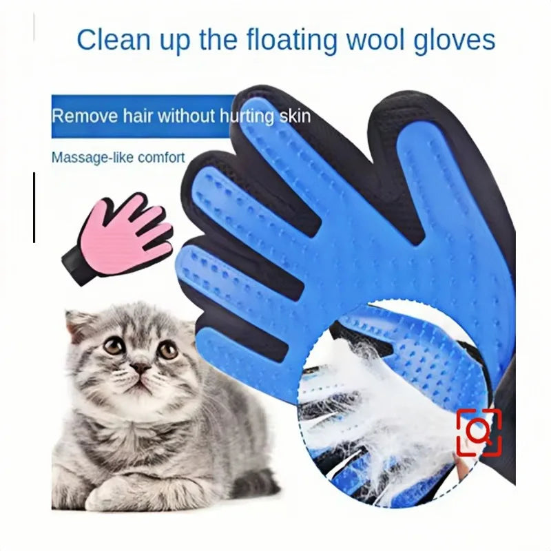 Pet Hair Glove Grooming Brush Deshedding Cats Dogs