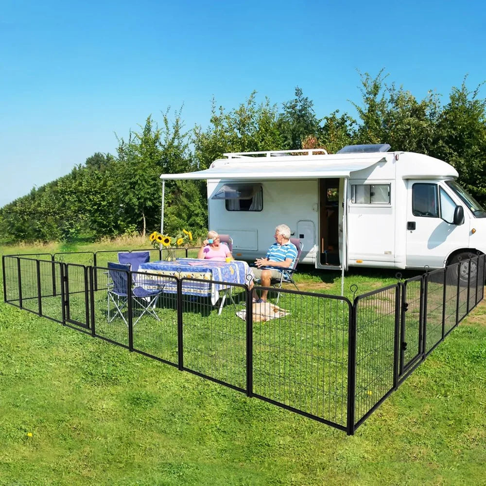 Heavy Duty Outdoor Dog Playpen With Doors And Expandable Panels