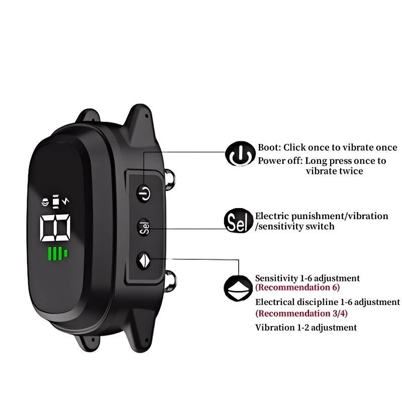Waterproof Rechargeable Anti Bark Collar For Dogs Vibration Training