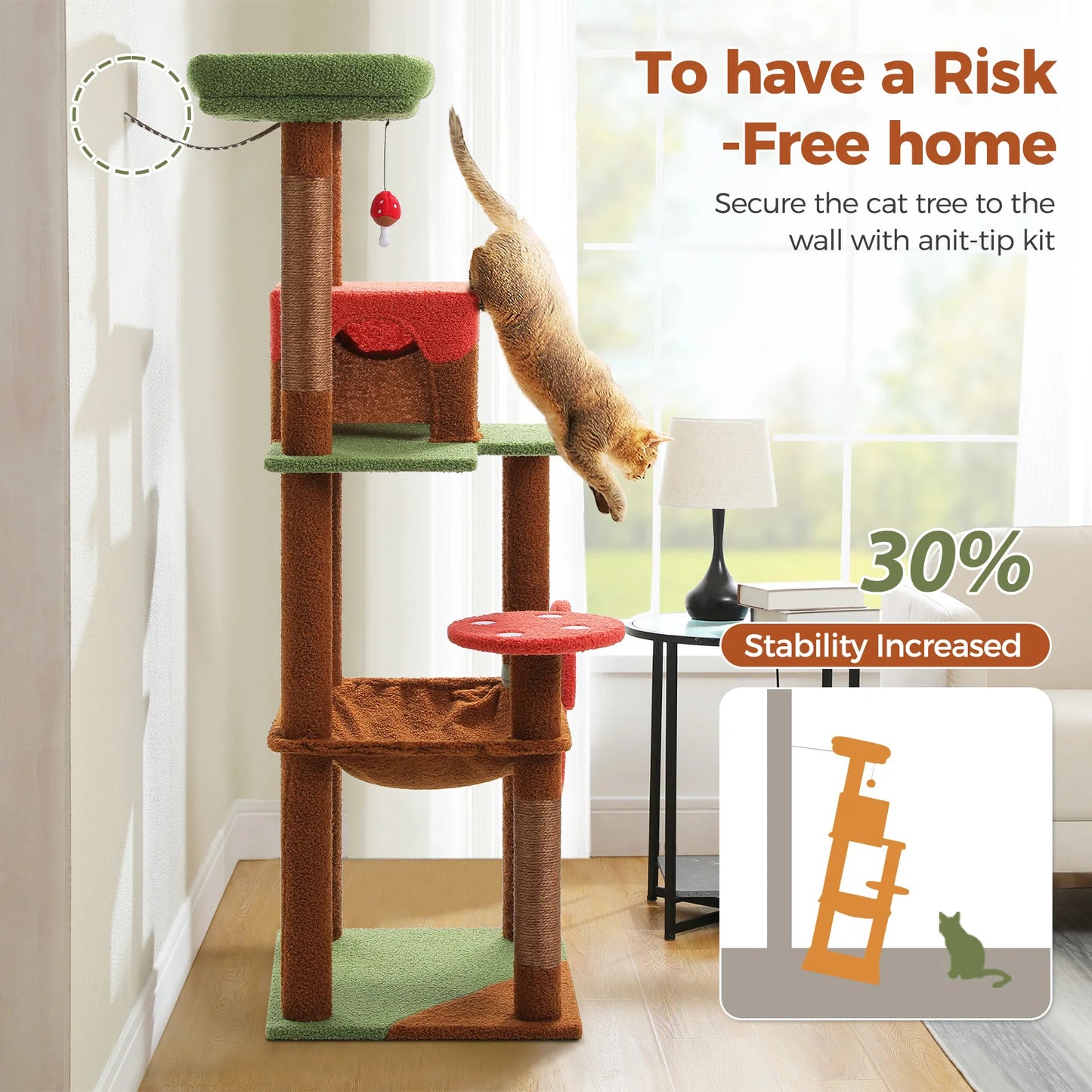 PAWZ Road Multi Level Cat Tree With Scratching Posts