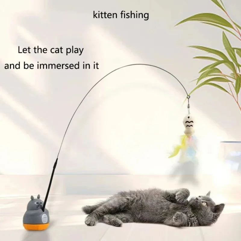 Cat Teaser Wand Toy With Feather And Bell Interactive Cat Toy