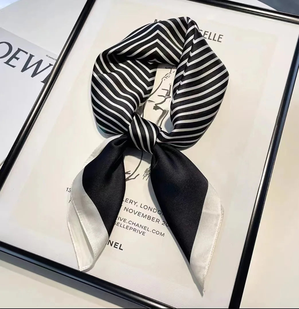 Fashion Luxury Brand 70cm Silk Square Scarf Women Satin Neck Tie Female Hair Bandana Headkerchief Shawl Wrap Hijab