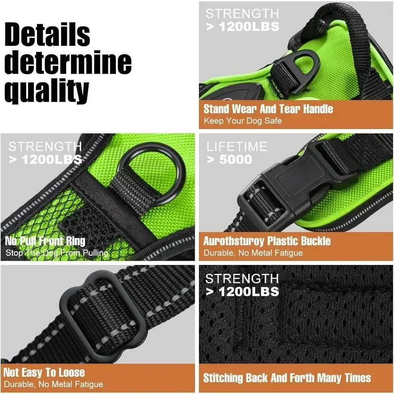 Led Luminous Dog Harness No Pull Adjustable Rechargeable For Walking