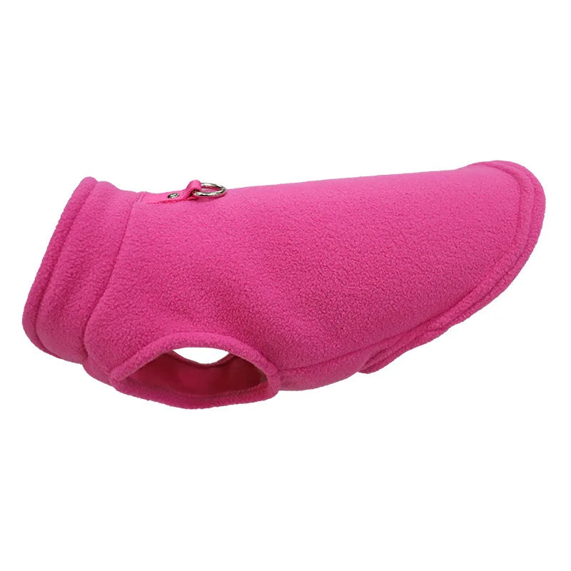 Ultrasoft Fleece Pet Jacket With D Ring For Small Dogs