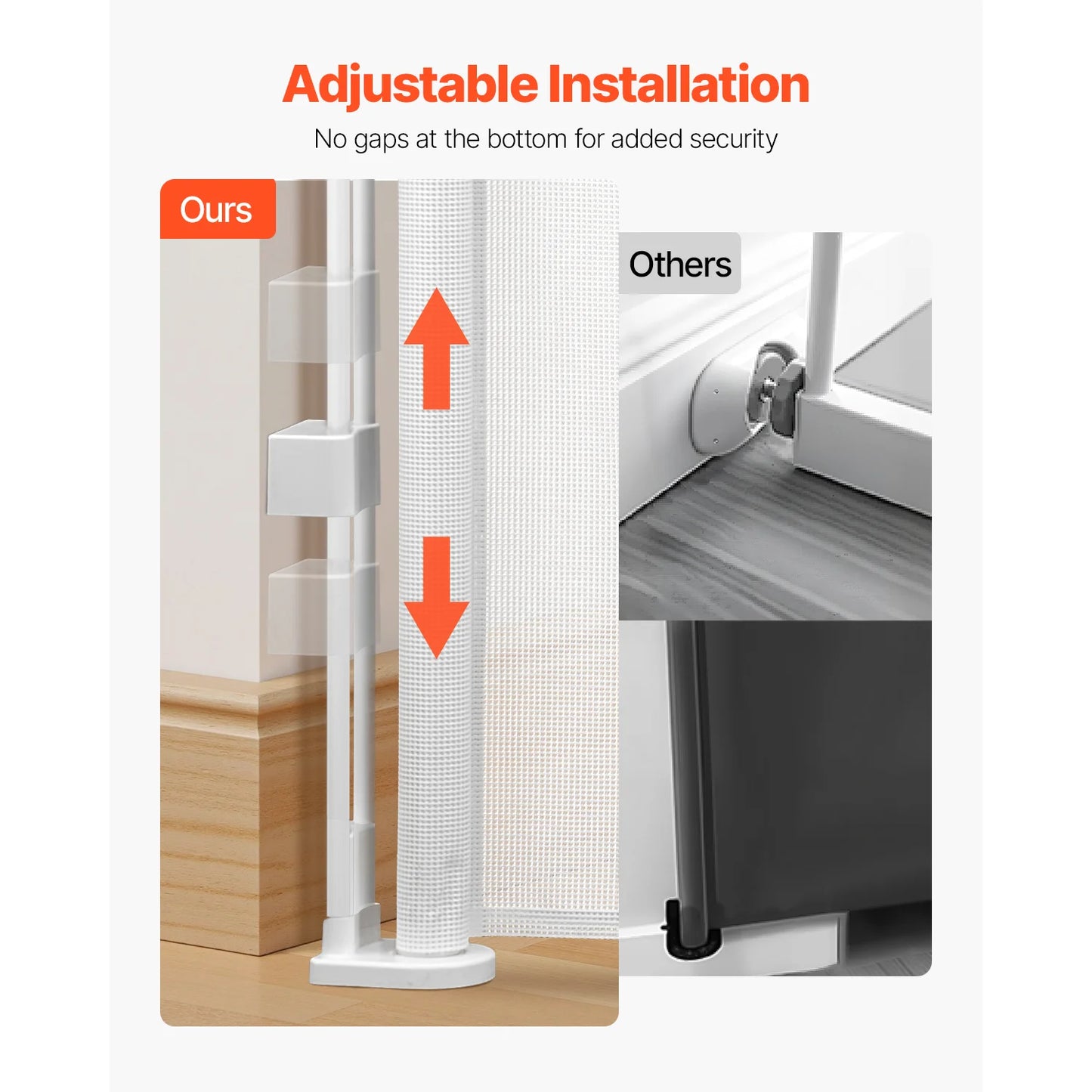 SucceBuy Retractable Baby Gate Extends up to 55/71/110 inch Wide Retractable Gate for Kids or Pets for Indoor Stairs Doorways