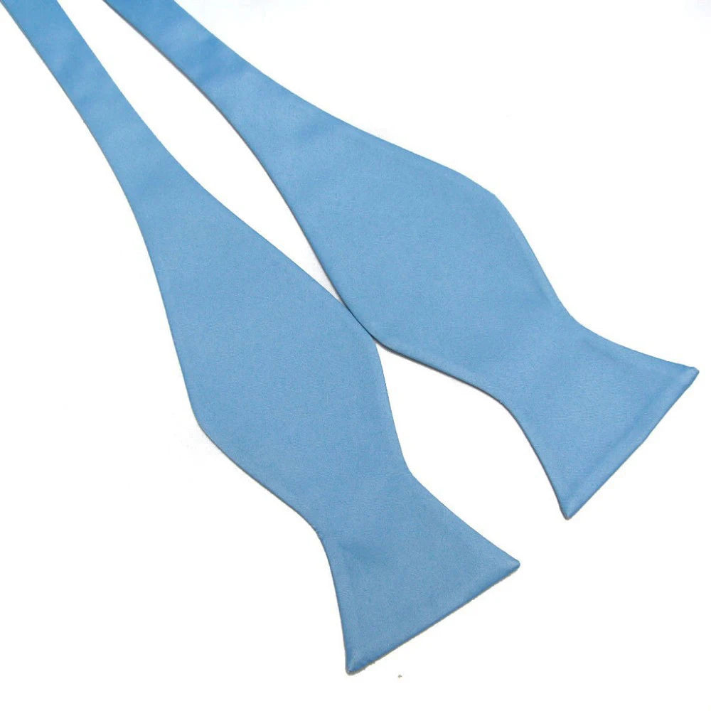 Self Bow Tie Men Adjustable Silk Satin Bowtie Solid Color Classic Business Neckwear Butterfly Wedding Party Suit Accessories Tie