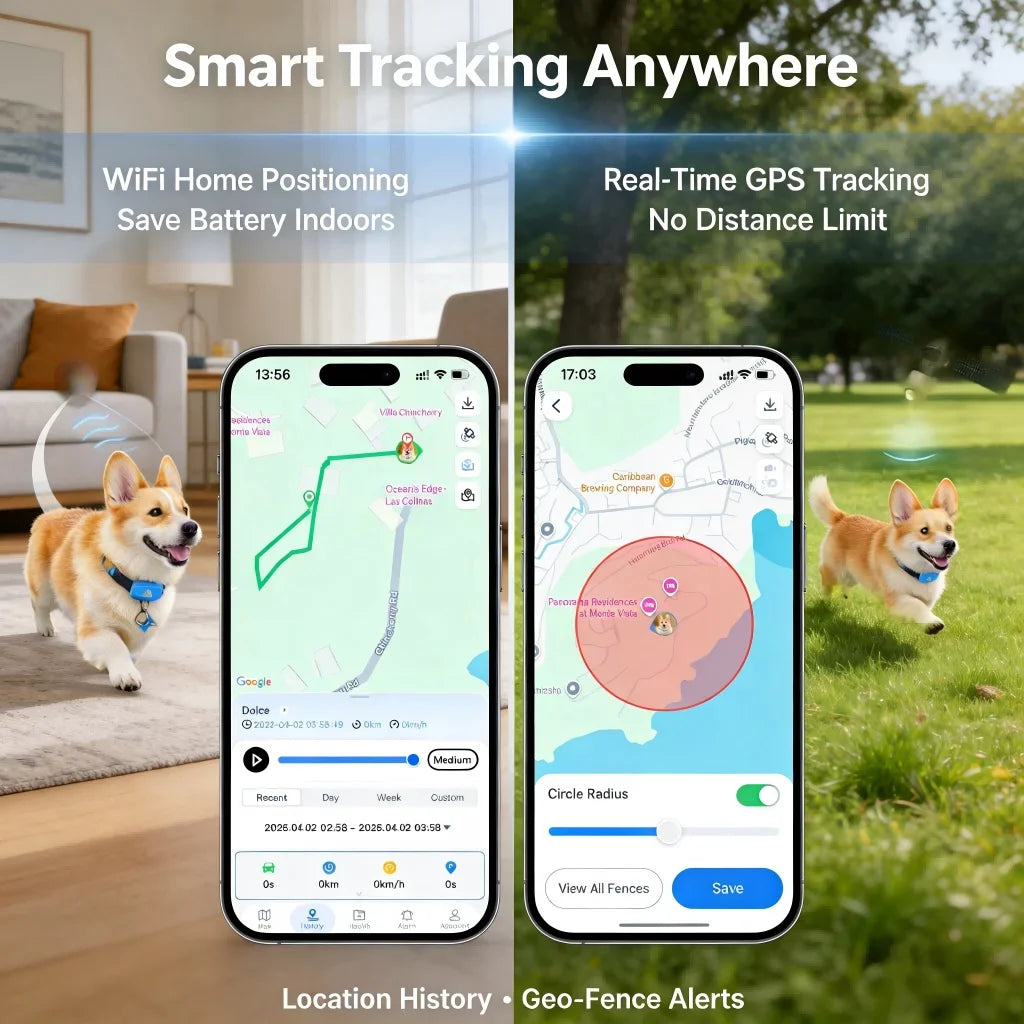 WANWAYTECH GPS Pet Tracker 4G Real-Time Tracking