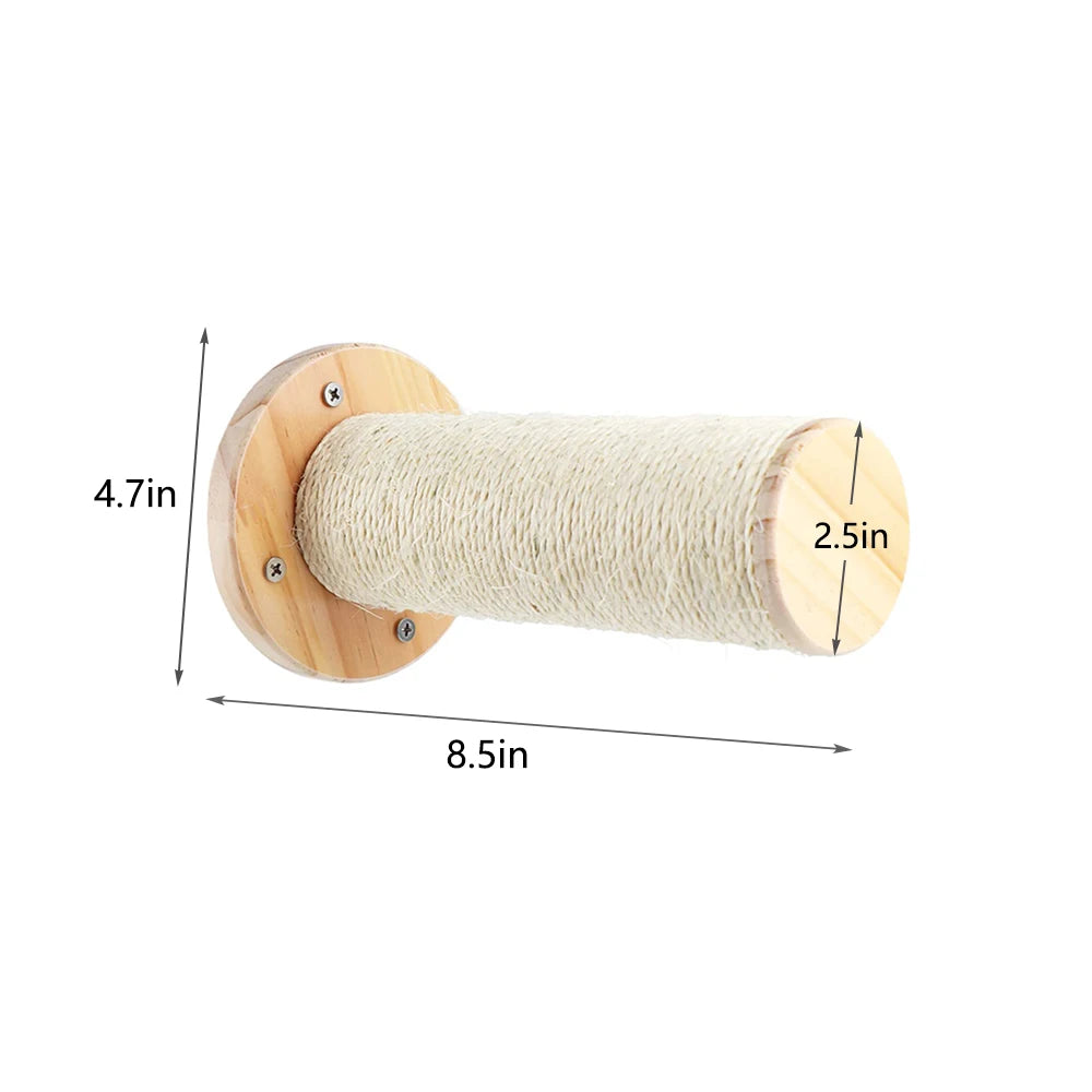 PETRAVELCN Cat Wall Mounted Four-Step Climbing Shelf Sisal Scratching Post