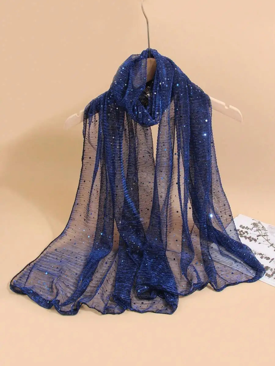 Womens Lightweight Sequin Scarf Shawl Wrap For Beach Party Daily Use