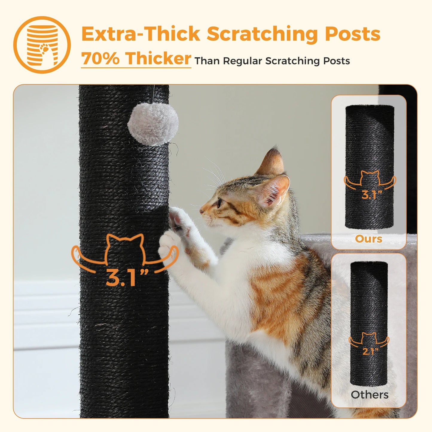 PAWZ Road Four Tier Cat Tree With Thick Scratching Posts