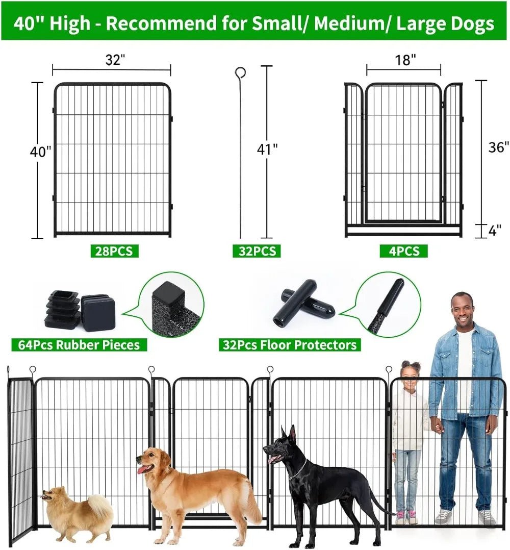 Heavy Duty Outdoor Dog Playpen With Doors And Expandable Panels