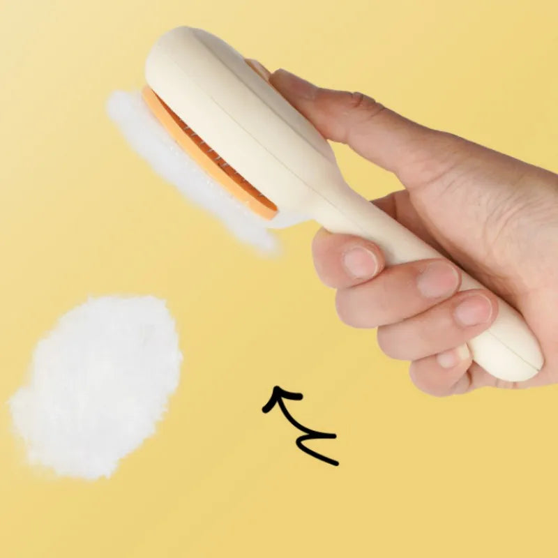 Self-Cleaning Cat Brush For Gentle Pet Hair Removal And Grooming