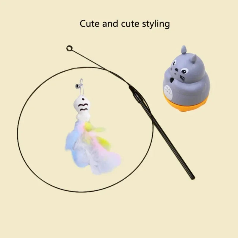 Cat Teaser Wand Toy With Feather And Bell Interactive Cat Toy