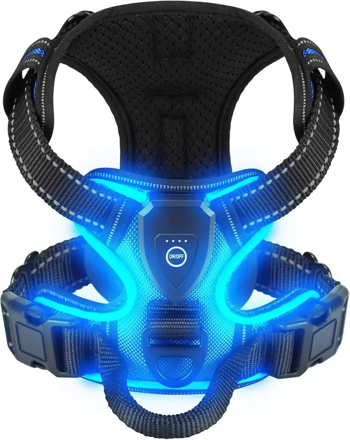 Led Luminous Dog Harness No Pull Adjustable Rechargeable For Walking