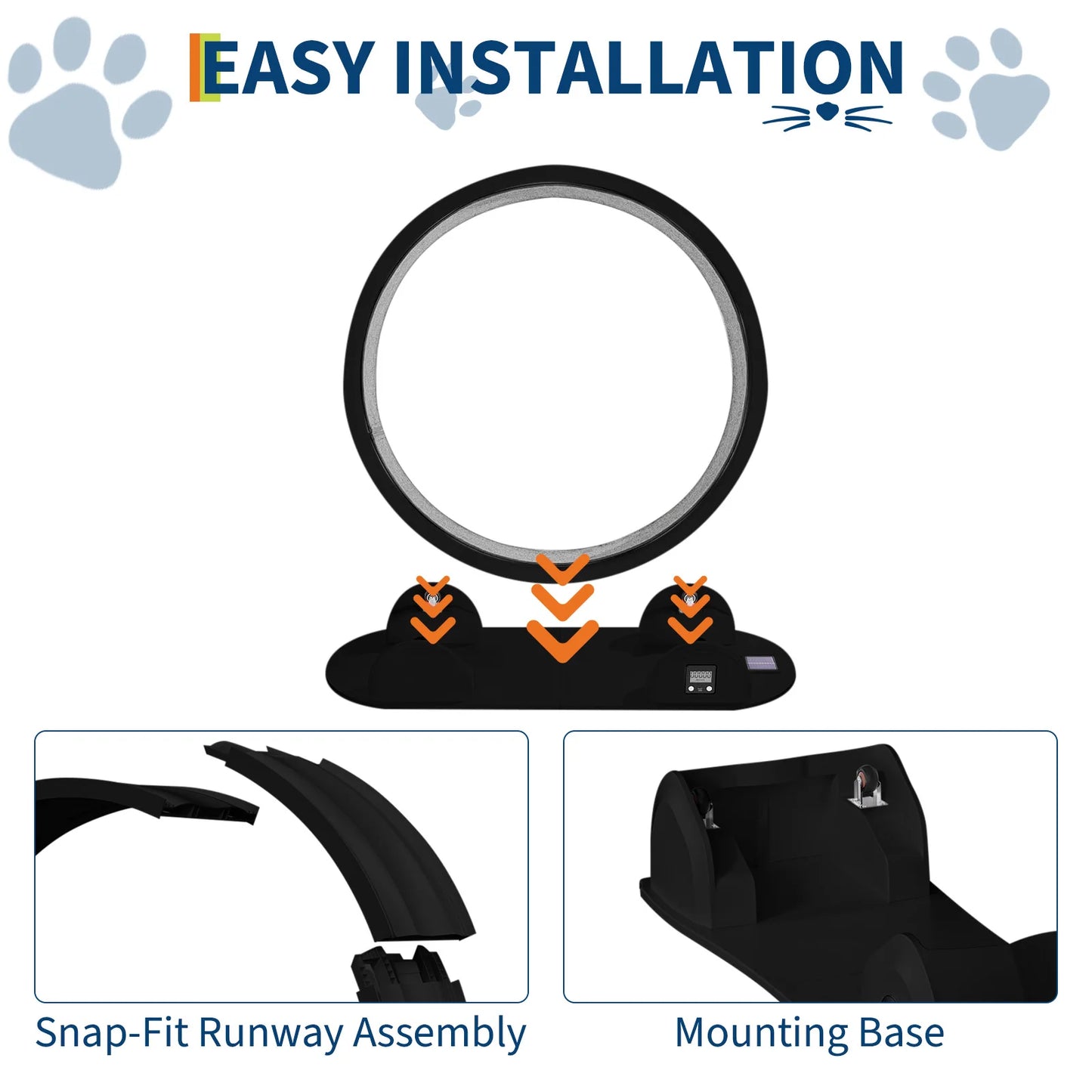 HiMISS Cat Exercise Wheel With Pedometer And Removable Mat Fitness