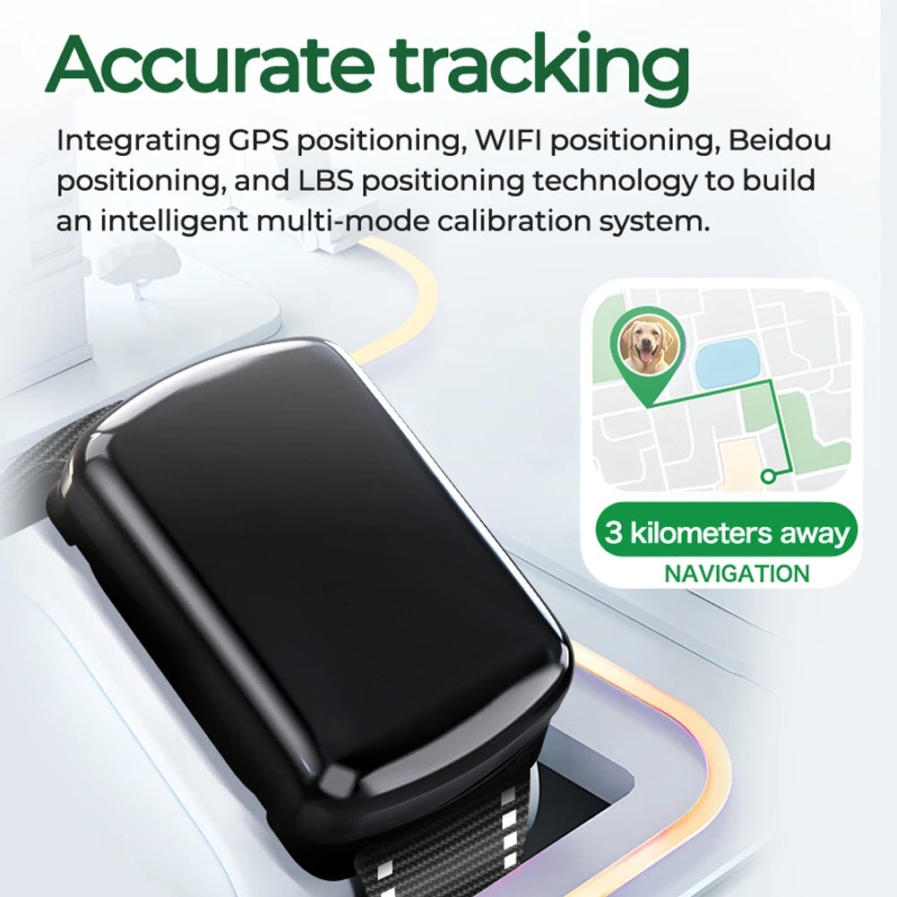 Pet GPS Tracker with Adjustable Collar Smart Pet Locator Cat Tracker for Cats and Dogs