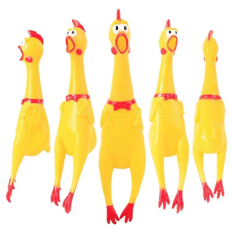 DKSTINYE Squeaky Screaming Chicken Dog Toy Squeaker Chew