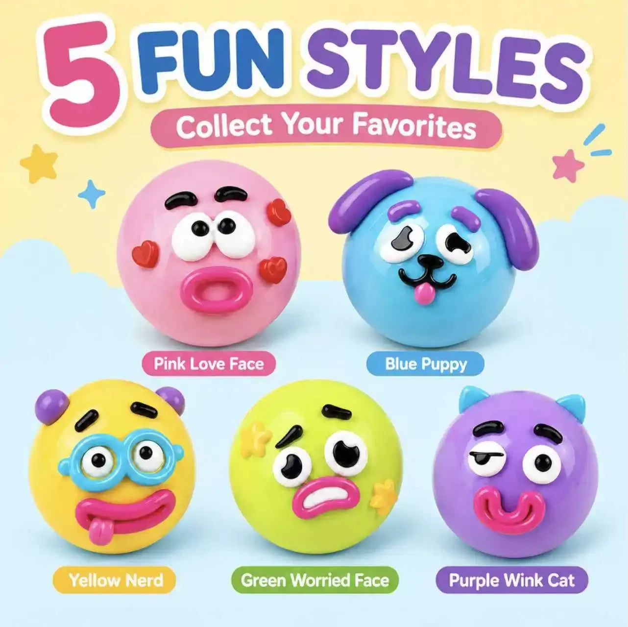 Curiosities Dog Face Swap Squishy Toy, Popular Smushers Squishy, Soft Moldable Cute Slow Rise Squeeze Toy,Relaxing Sensory Anxie