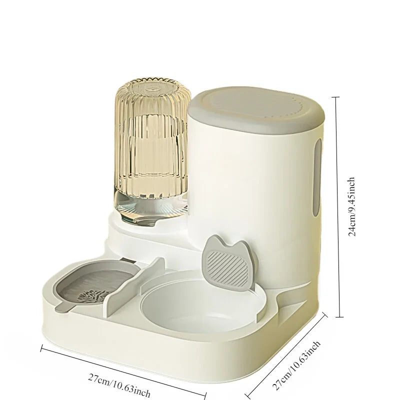 2-In-1 Automatic Pet Water Fountain Feeder For Cats