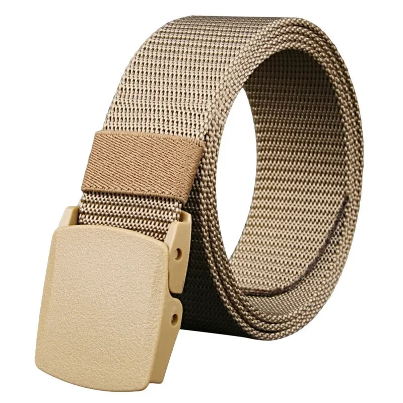 Military Men Belt 2024 Army Belts Adjustable Belt Men Outdoor Travel Tactical Waist Belt with Plastic Buckle for Pants 120cm