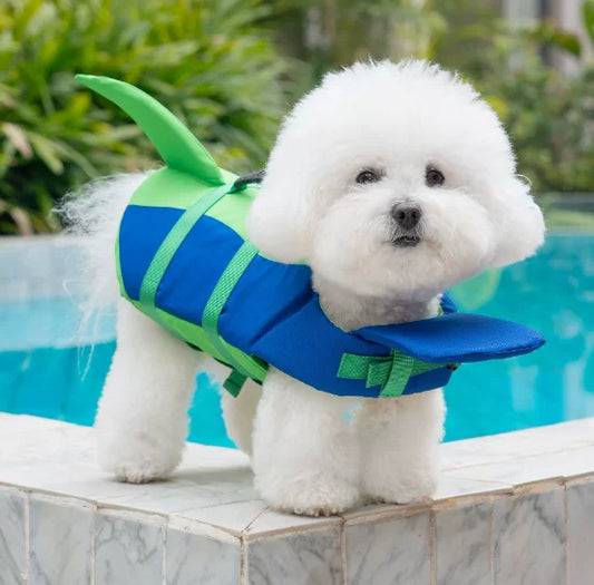 1PCS small dog New pet life jacket, pet supplies, dog life jacket, outdoor tail swimming jacket
