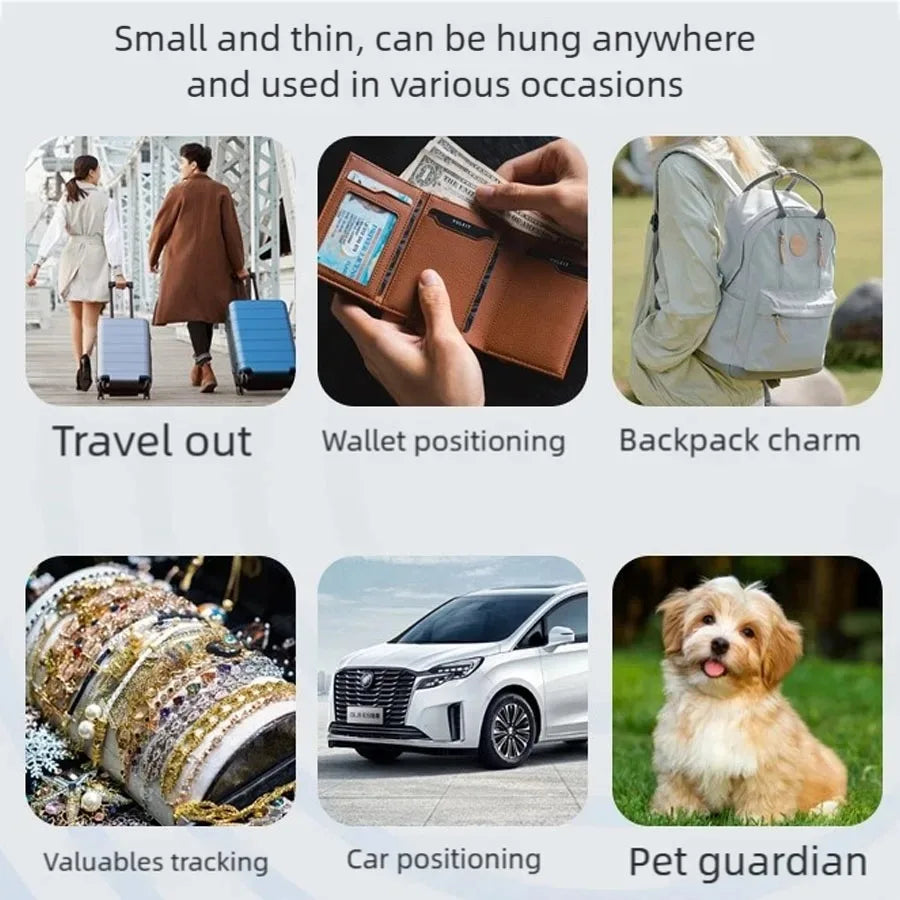 Mini Pet Tracking Device Cat Dog Finder Locator Smart Bluetooth GPS Tracker Anti-Lost Reminder Works with Android iOS Findmy App