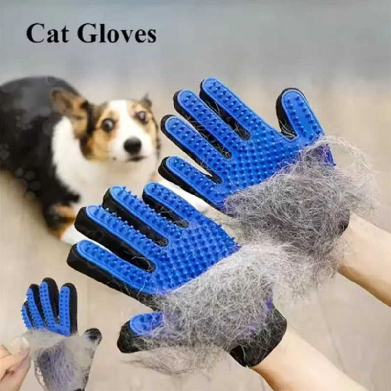 Pet Hair Glove Grooming Brush Deshedding Cats Dogs