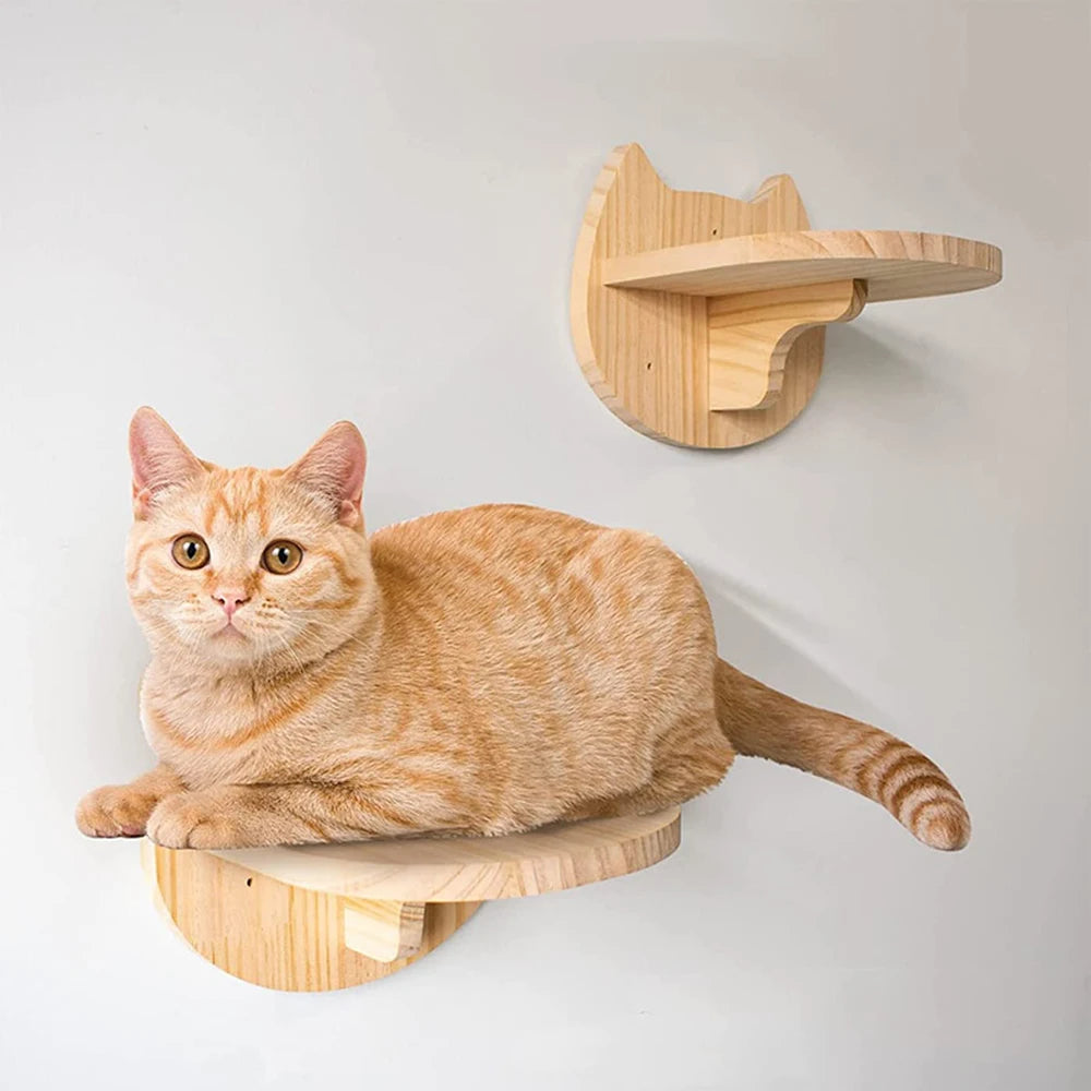 PETRAVELCN Cat Wall Mounted Four-Step Climbing Shelf Sisal Scratching Post