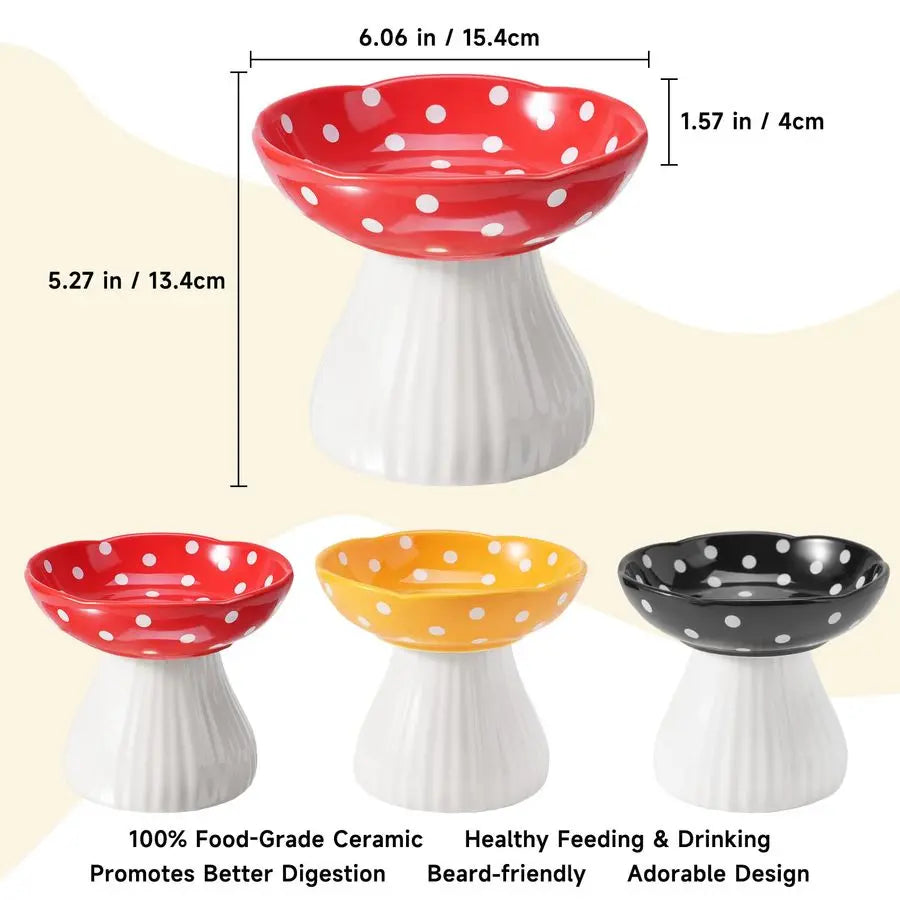 XMSJ Elevated Ceramic Cat Bowl For Whisker Fatigue Lead Free