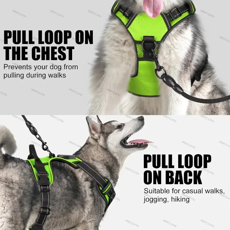 Led Luminous Dog Harness No Pull Adjustable Rechargeable For Walking
