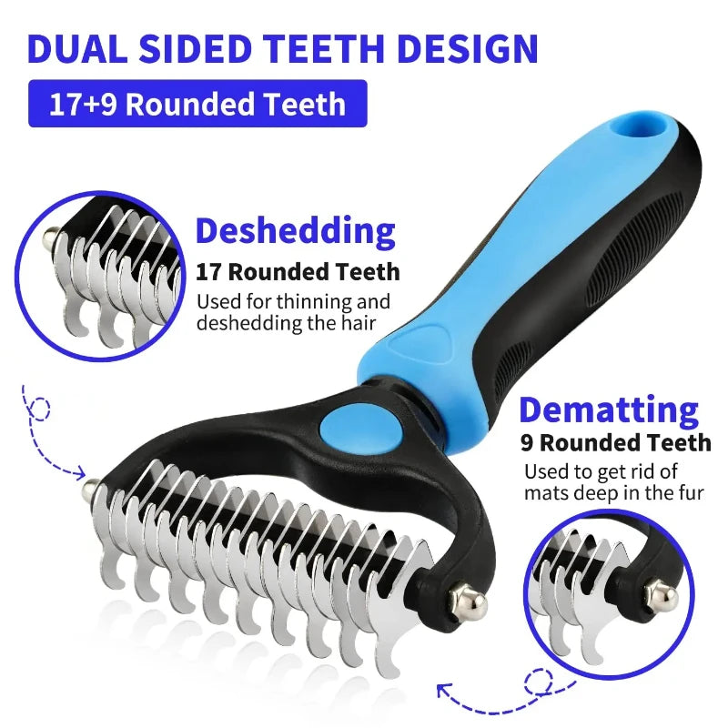 Pet Deshedding Brush For Dogs And Cats Self Cleaning Tool