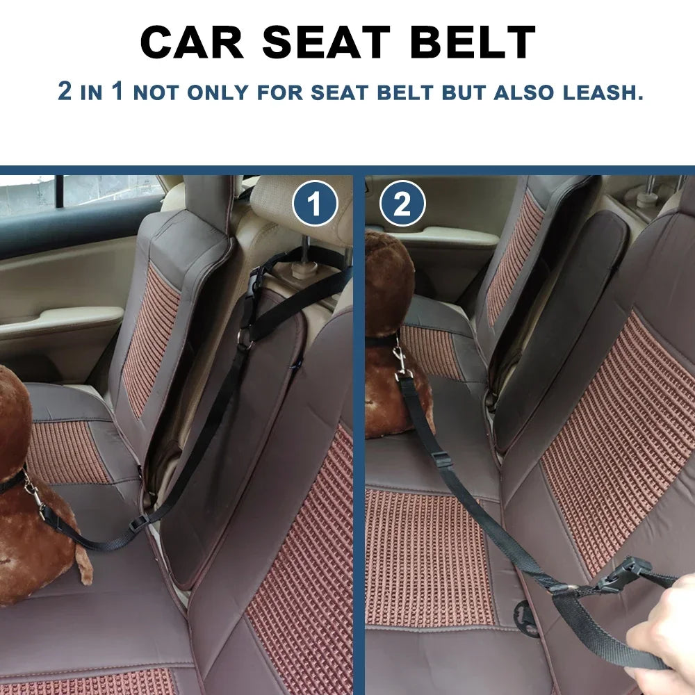 NONECN Two-in-One Pet Car Seat Belt Nylon Lead and Harness