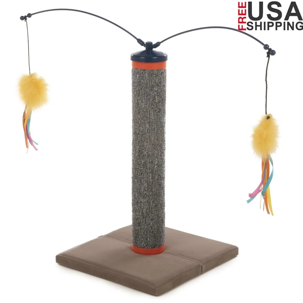 NONECN Scratch And Spin Carpet Cat Scratching Post With Wand
