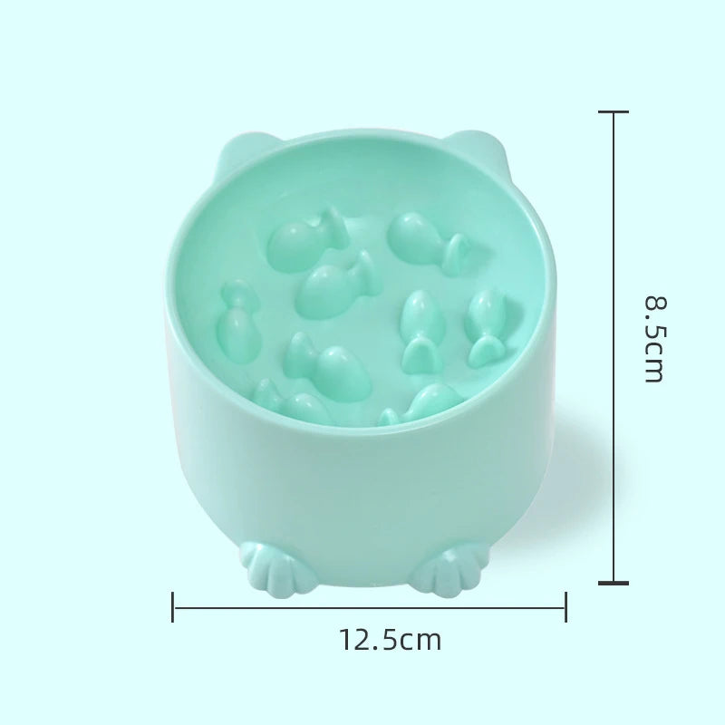 Cat Slow Feeder Bowl Anti Choking High Neck Design