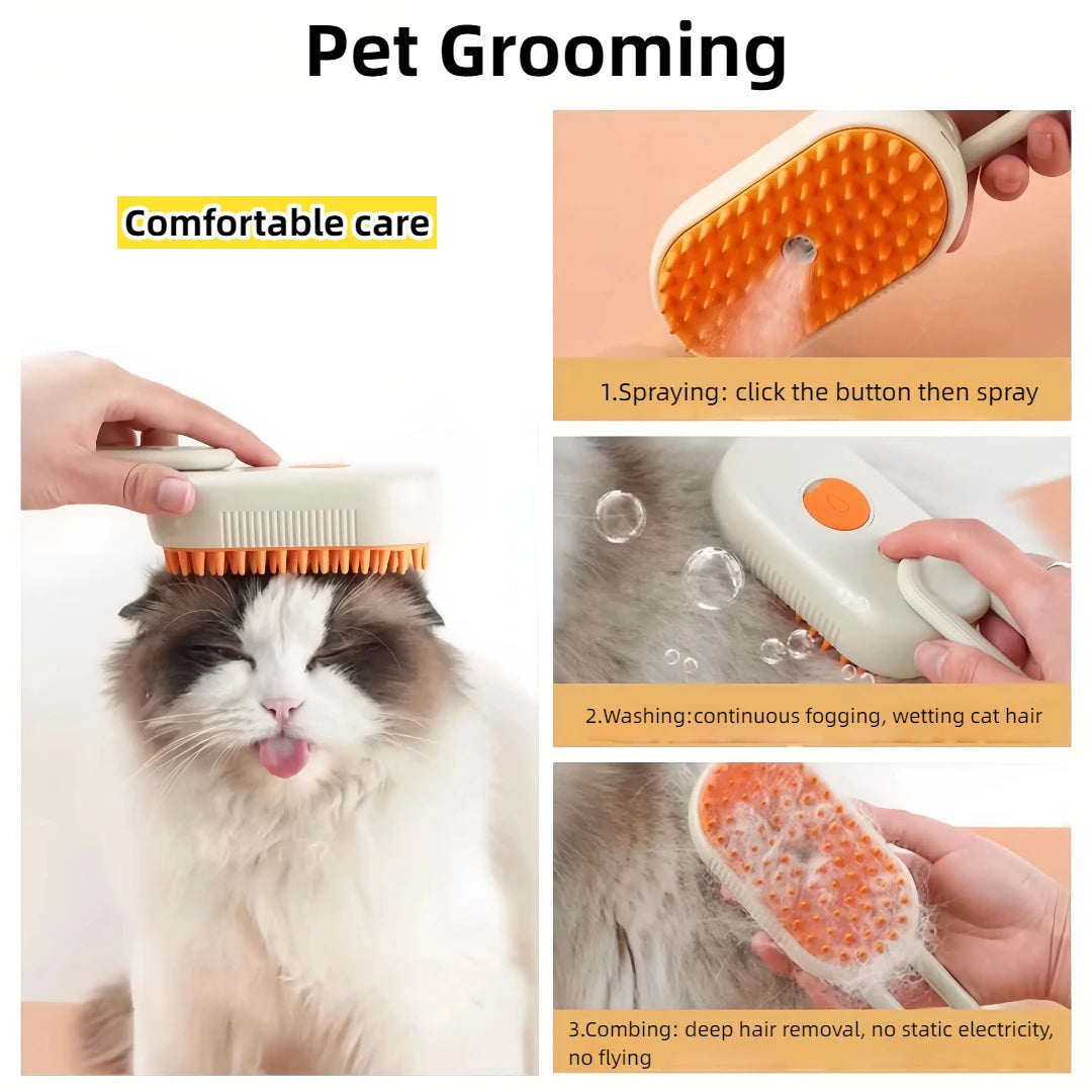 3 In 1 Electric Cat Hair Brush For Professional Grooming