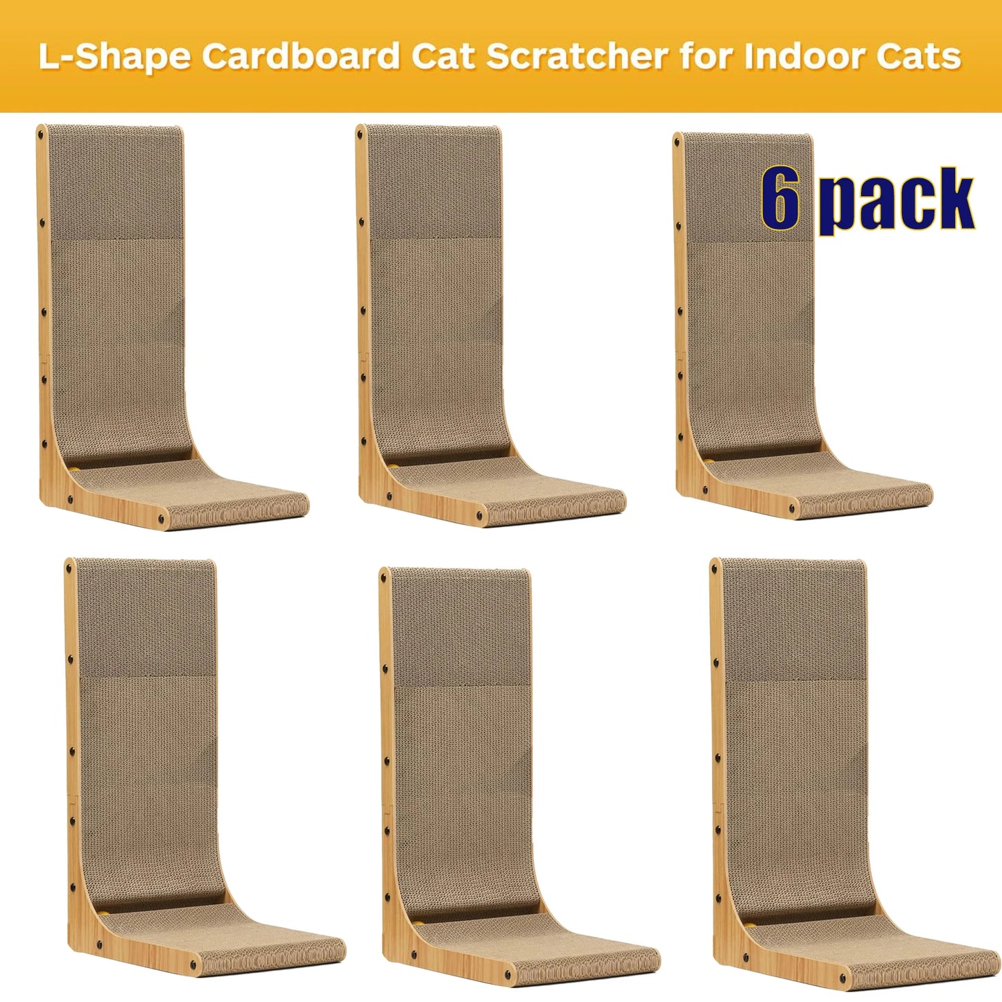 NONECN L Shape Cat Scratcher For Indoor Cats Cardboard
