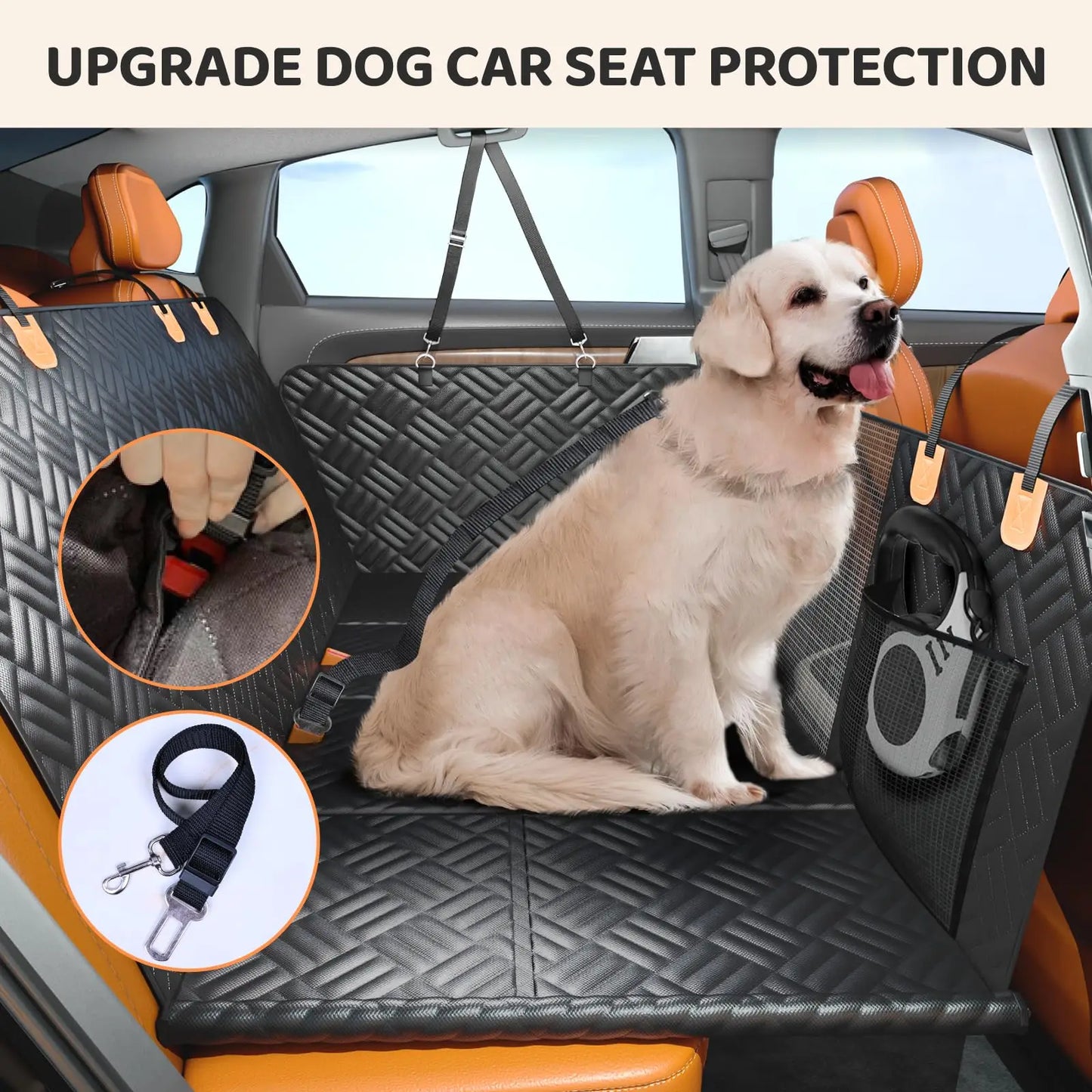 NONECN Rear Seat Dog Cover With Hard Bottom Extender 400lb